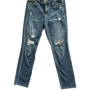 Old Navy Blue Power Straight Leg Long Women Jeans